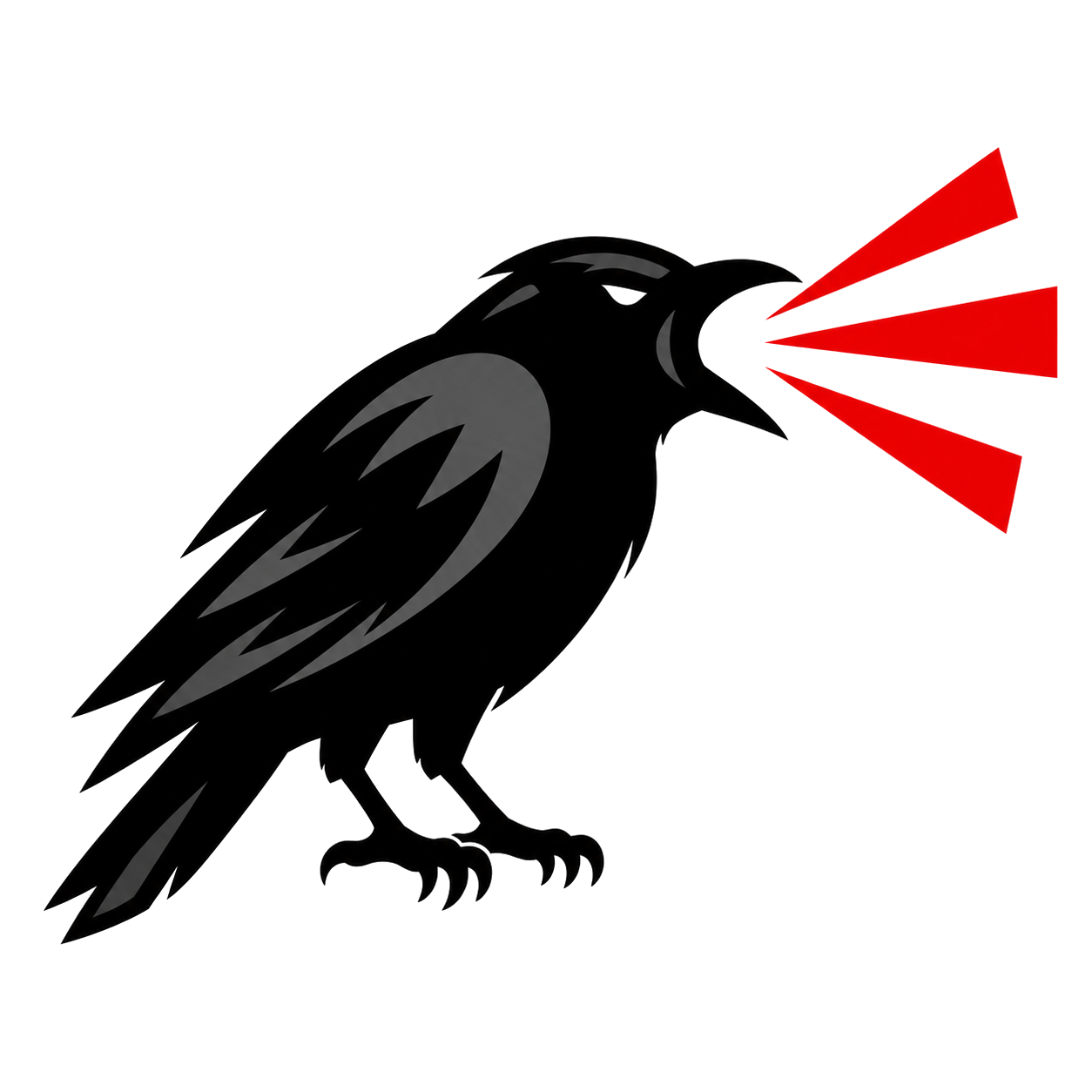 Cawing crow emblem